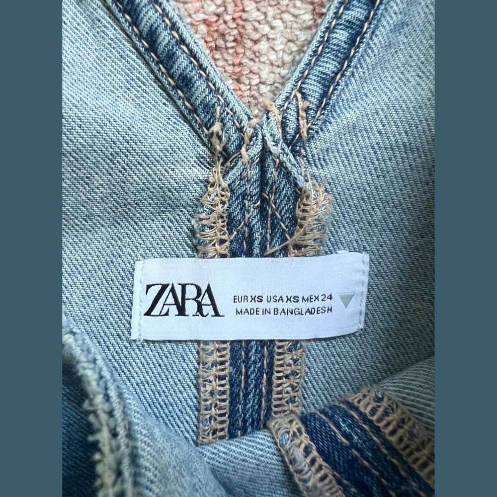 Zara Light Blue Denim Midi Dress - Picture 9 of 9